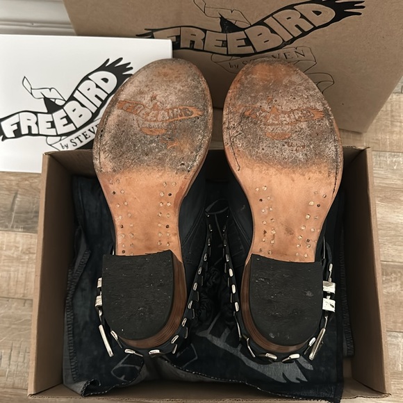 Freebird Navy Blade Leather Boots size 8- Original Box - Picture 10 of 13